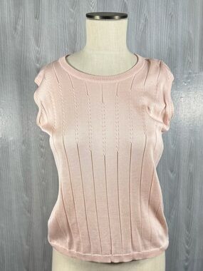 Vintage COMPOSITION New York Blush Pink Silk Lightweight Sweater Sz M